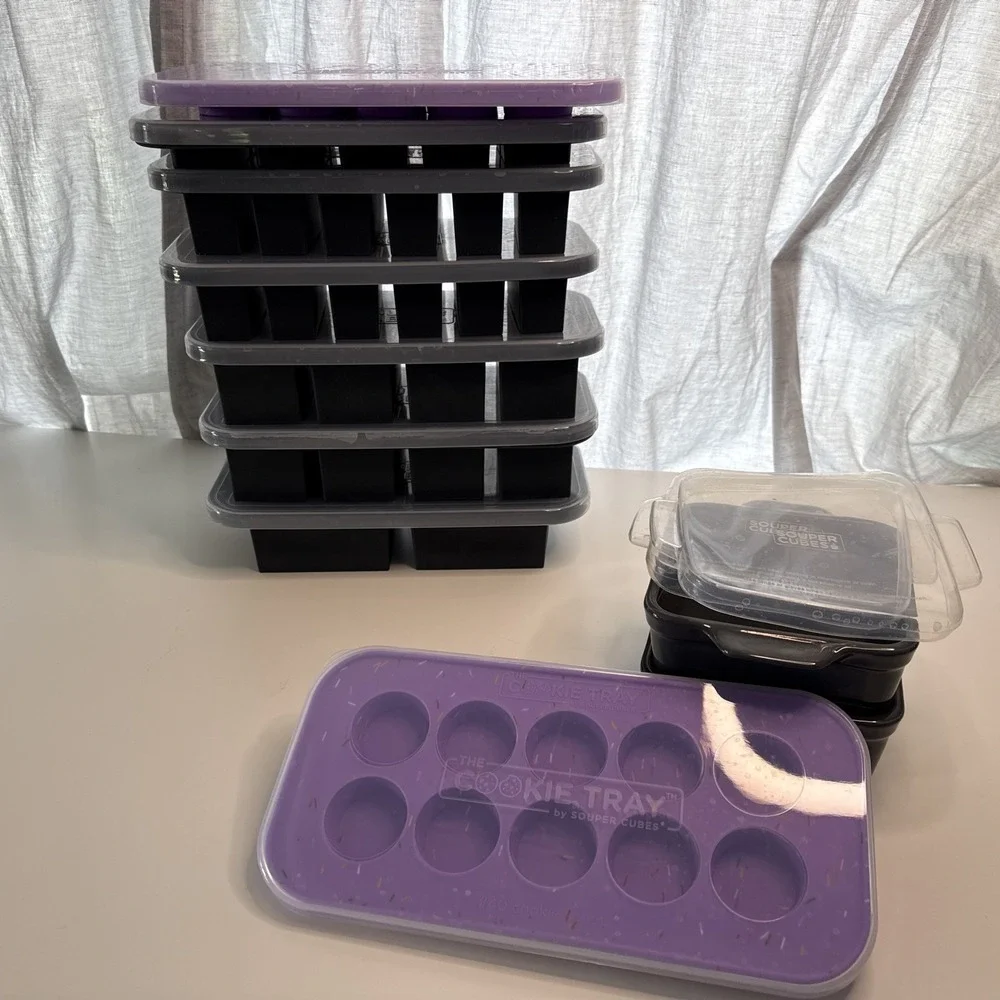 10 Souper Cubes Silicone Freezer Trays Set with lids
